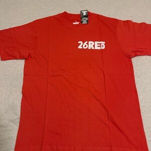 Twenty Six Red, Red Men's Tee with White Graphic